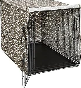 MidWest Homes for Pets Housse de cage pour chien – Housse de protection de l'intimité pour cage de chien Midwest Dog – Housse de cage uniquement – Lavage et séchage en machine – Imprimé géométrique